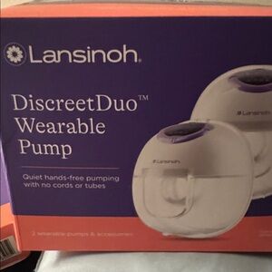 Lansinoh breast pump with pack of Soothies Gel Pads - Purple and White Packaging